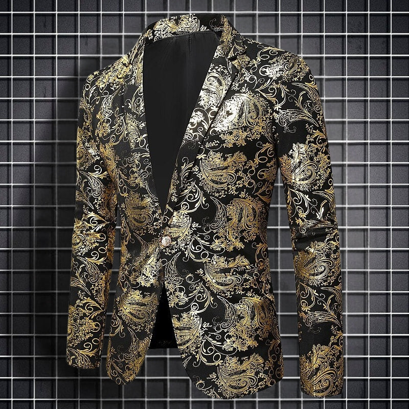 Freddie – Long sleeve printed blazer with lapel collar