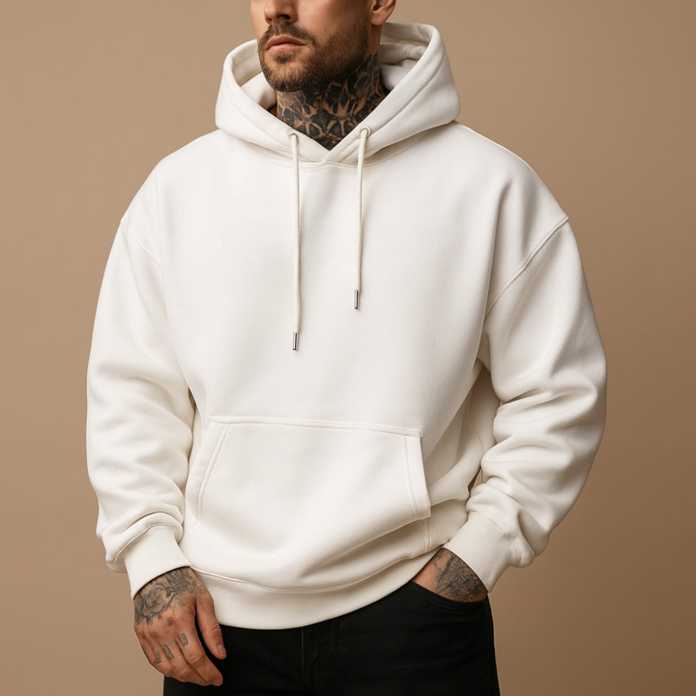 Jeroen – Oversize'owa bluza z kapturem na sznurki i kieszeniami
