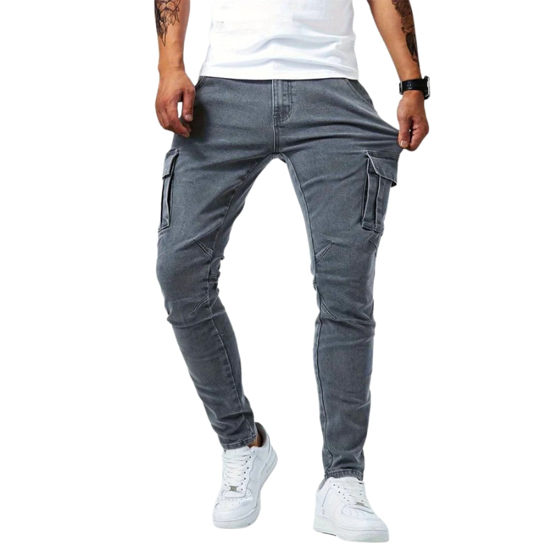 Nathan – Pantaloni cargo slim fit stretch con più tasche