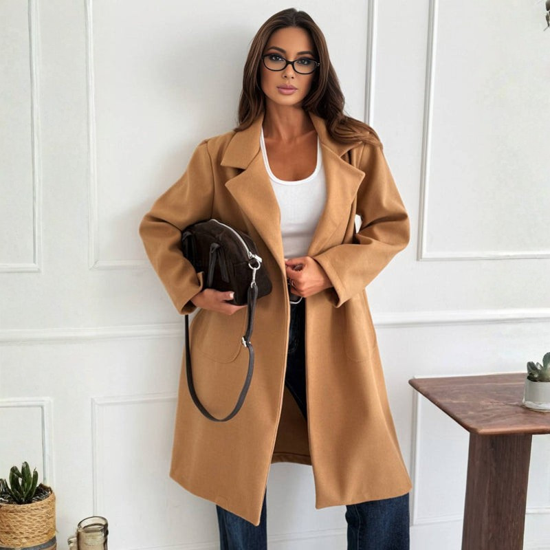 Zariah - Long Sleeve Coat with Button Closure