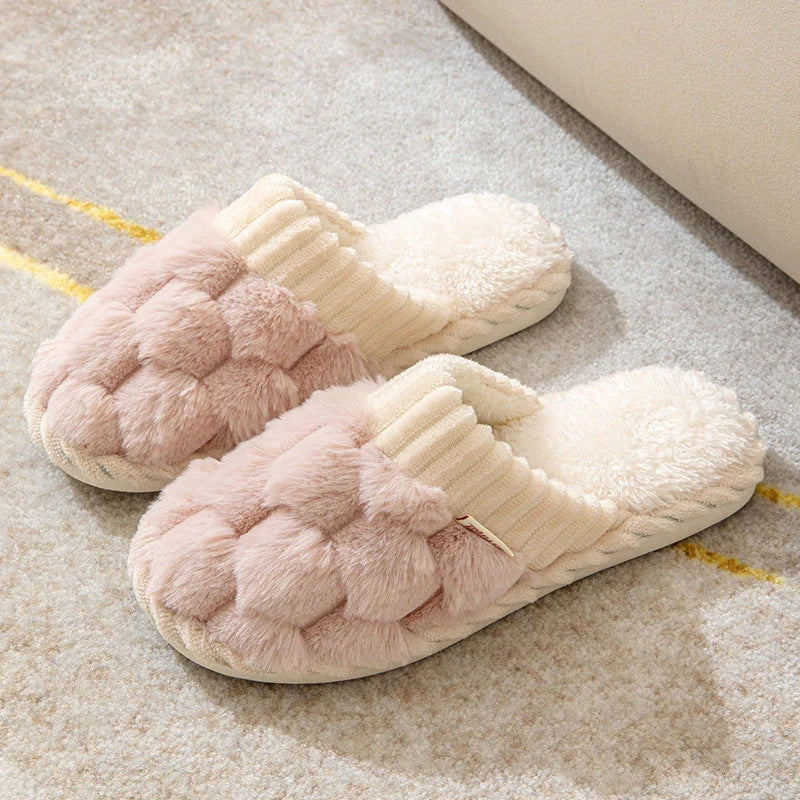 Naomi – Chaussons doublés de fourrure avec semelles antidérapantes