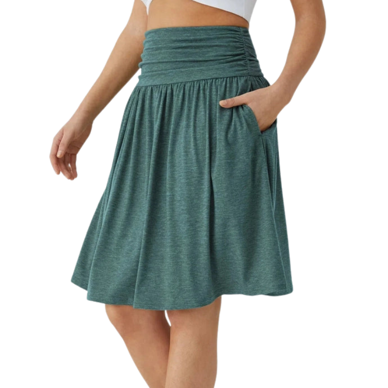 Victoria – Jupe courte taille haute avec volants et poches