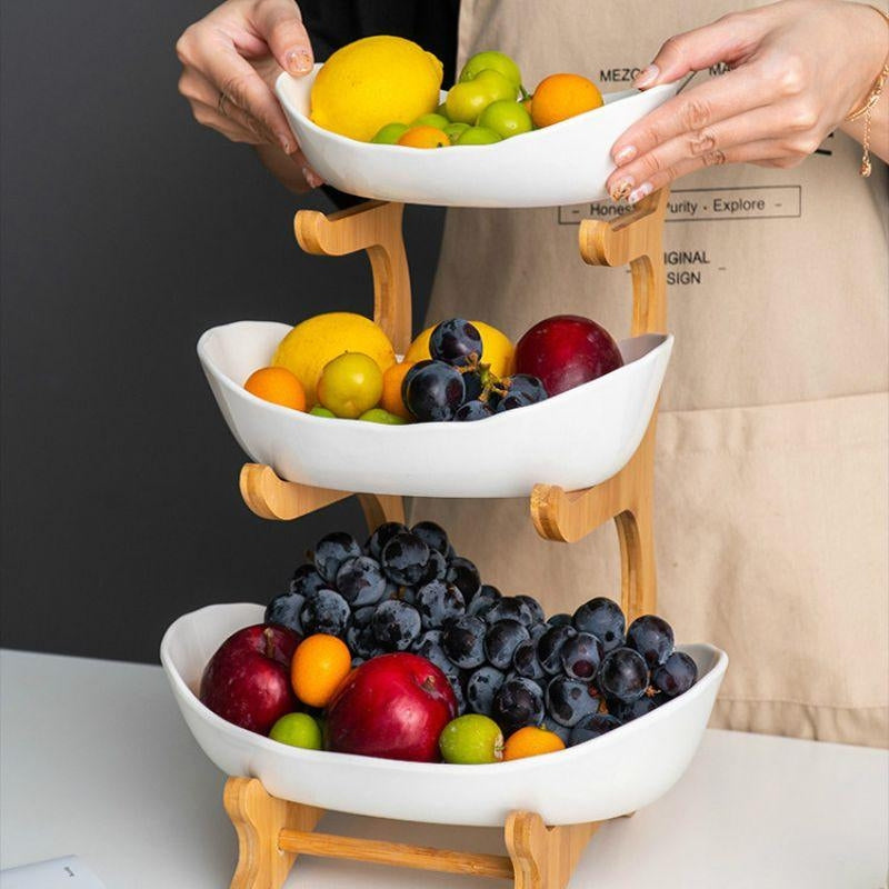HoldNest – Modern Fruit Bowl with Removable Multi-layer Trays