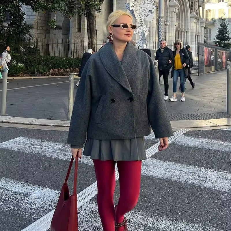 Mia - Long sleeve jacket with button and side pockets