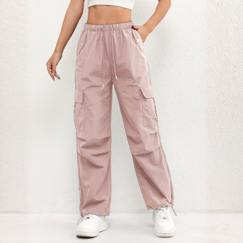 Women's Wide Leg Trousers With Multi Pockets