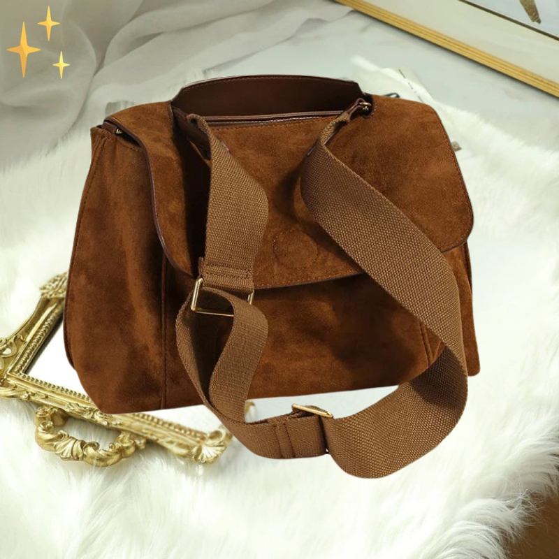 Sac bandoulière en cuir givré rétro avec sangle réglable