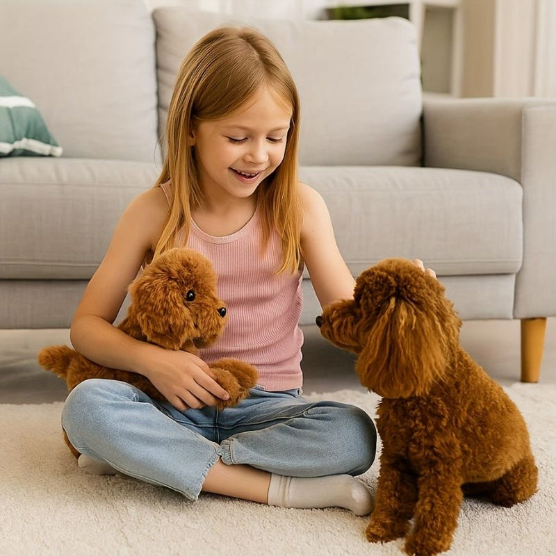 PawBuddy – Realistická hračka pre psa s prenosným dizajnom | Jednoduché ovládanie a presun | Štandardná veľkosť na umiestnenie | Veľkosť 40 cm | Hnedá