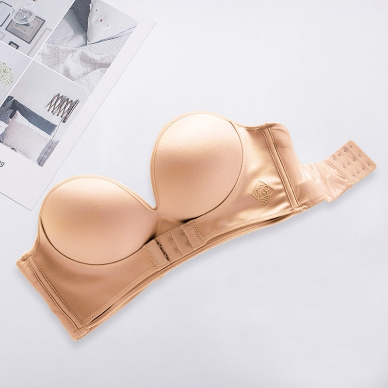 Jillian - Top con Scollo a V Profondo e Fibbia Regolabile Davanti e Dietro | Chiusura per Vestibilità Personalizzata | Taglie 32–40 | Colori: Grigio, Beige, Nero