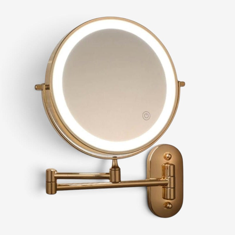 Reflecton - Wall-Mounted LED Makeup Mirror with Double-Sided Magnifying Design
