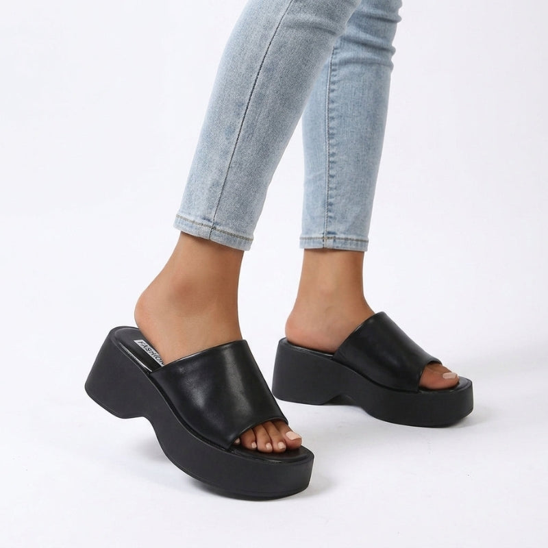 Women's Wedge Heel Sandals with Open Toe Front