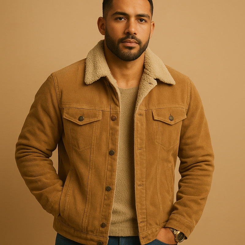 Francisco - Jacket with Long Sleeves, Button Closure, and Lapel Collar