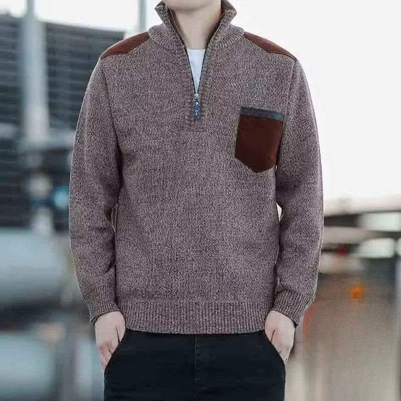 Mark - Long sleeve sweater with half zipper