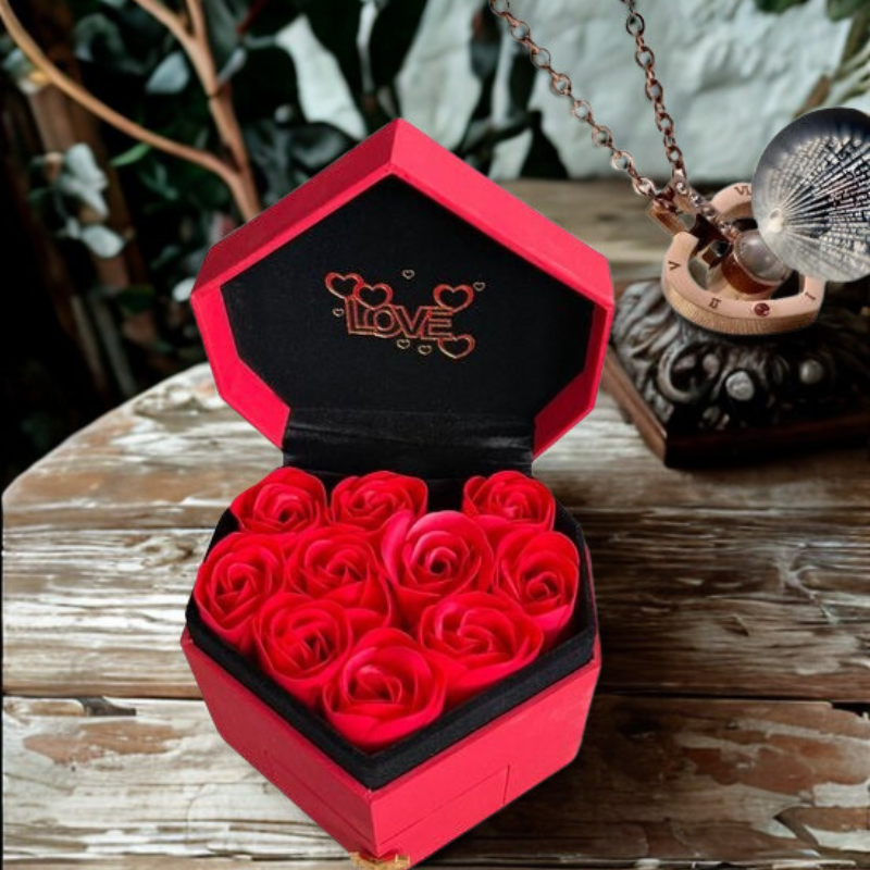 Regalo per la Festa della Mamma | Scatola per Gioielli con Collana Ispirata al Cuore