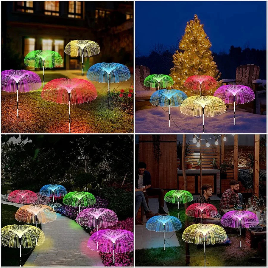 AuroraGlow - Enchanting solar jellyfish lamps with elegant floating design