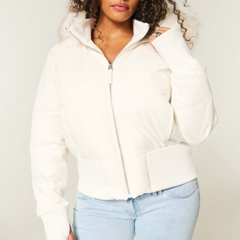 Mia - Long Sleeve Jacket with Hood and Zip Closure