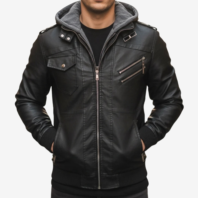 Alden - Veste zippée à manches longues avec capuche