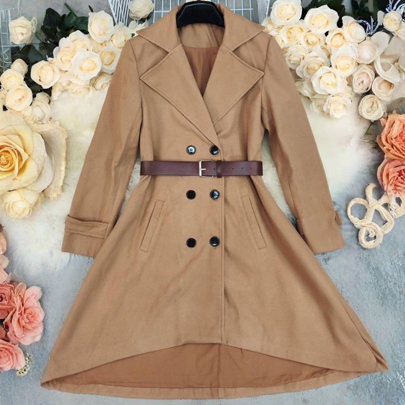 Delilah - Manteau à manches longues avec taille ceinturée