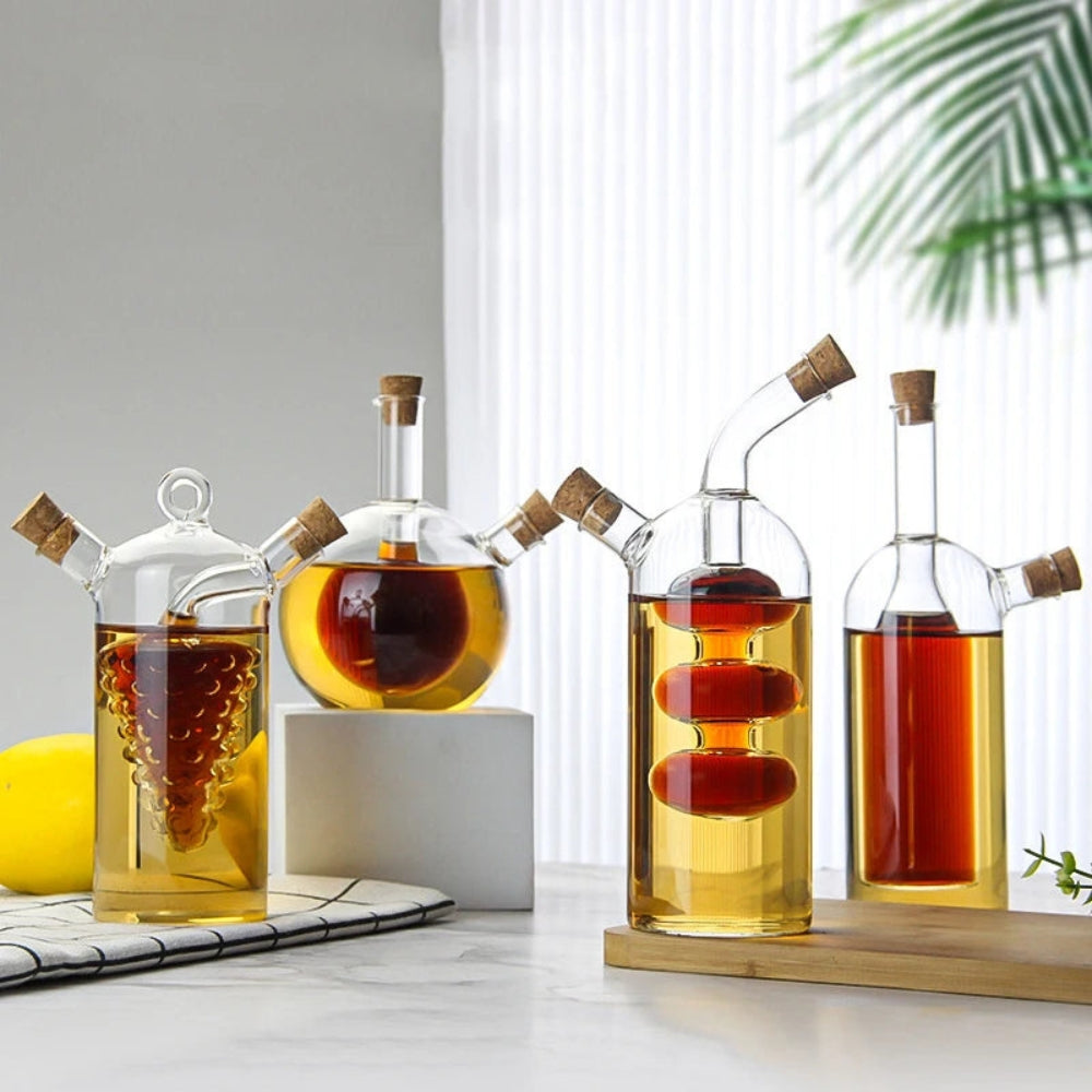 PourVista – Two-chamber dispenser set with artistic inner shapes for stylish serving of liquids