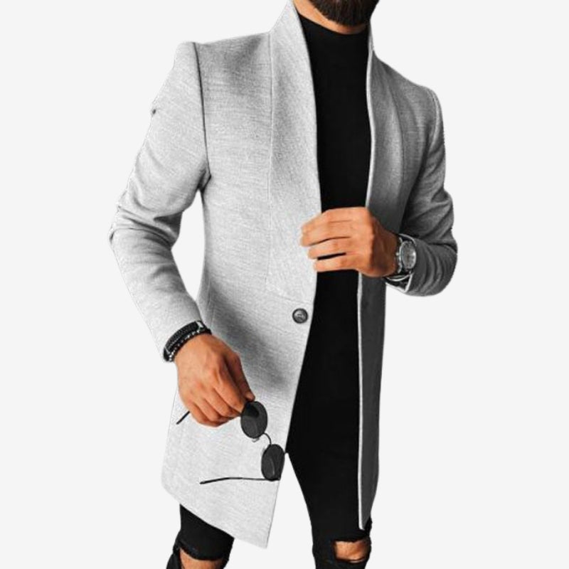 Milan - Long sleeve mid-length jacket with stand collar
