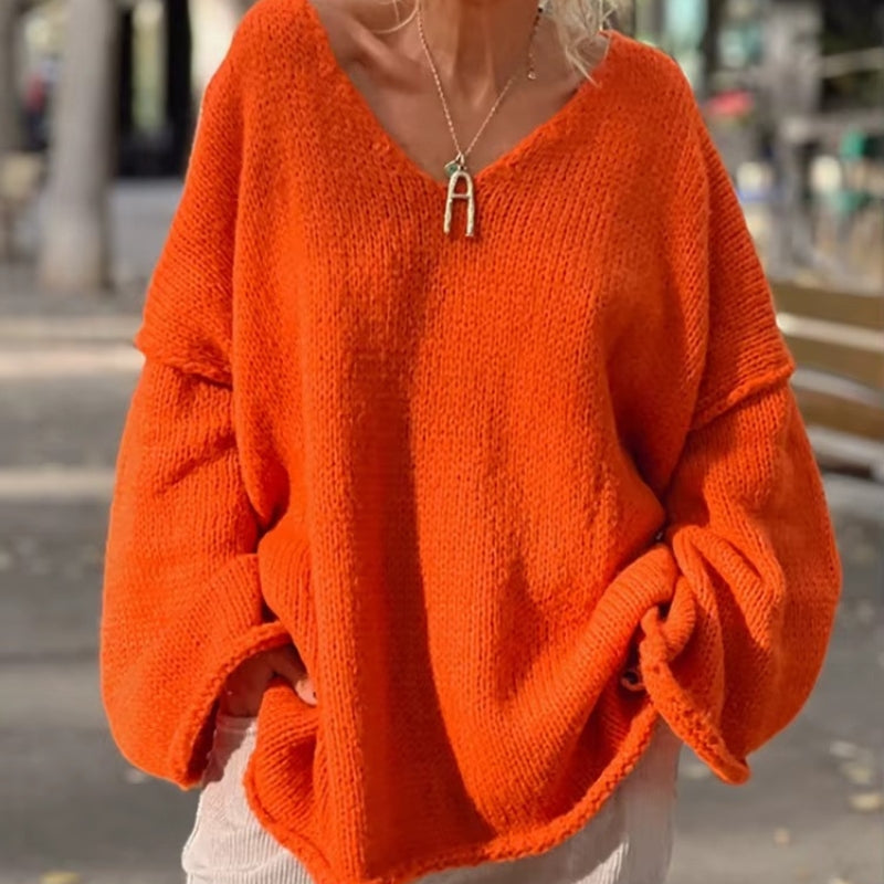 Ariana – Maglione oversize con maniche raglan e scollo a V