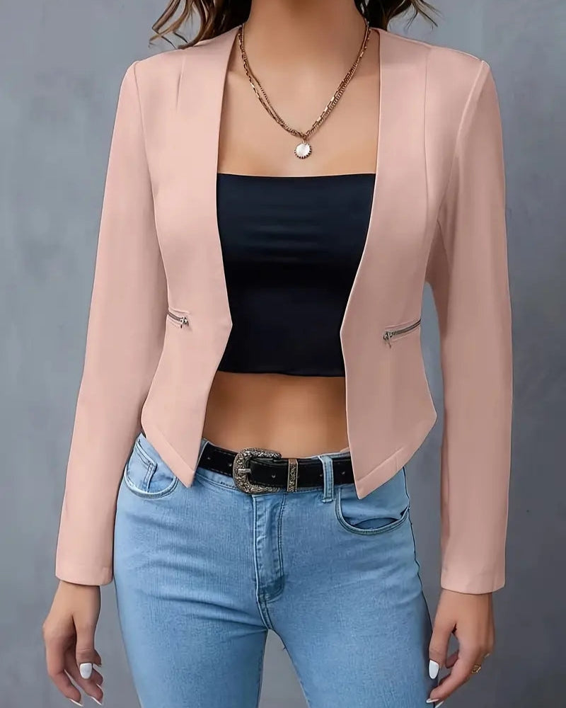 Grace - Elegant blazer with long sleeves and zip pockets