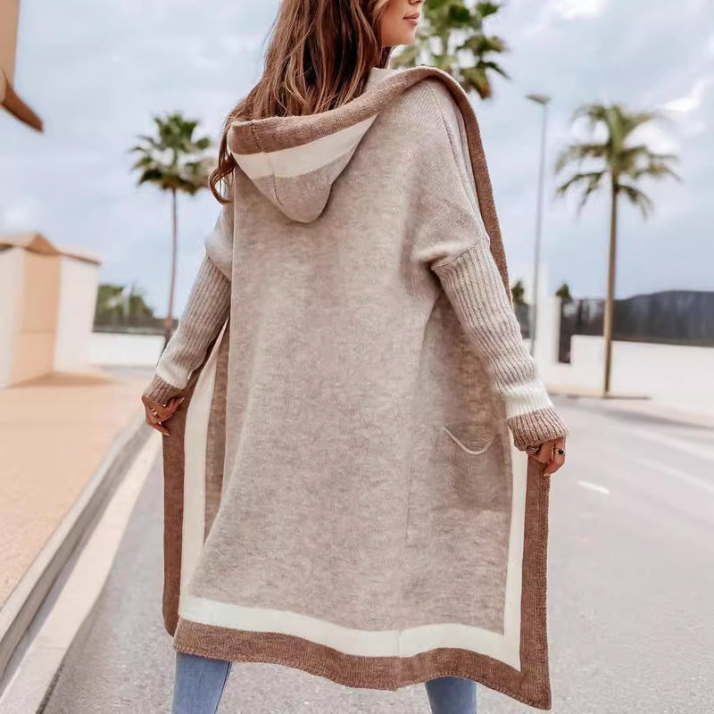 Lunara – Long open front jacket with long sleeves