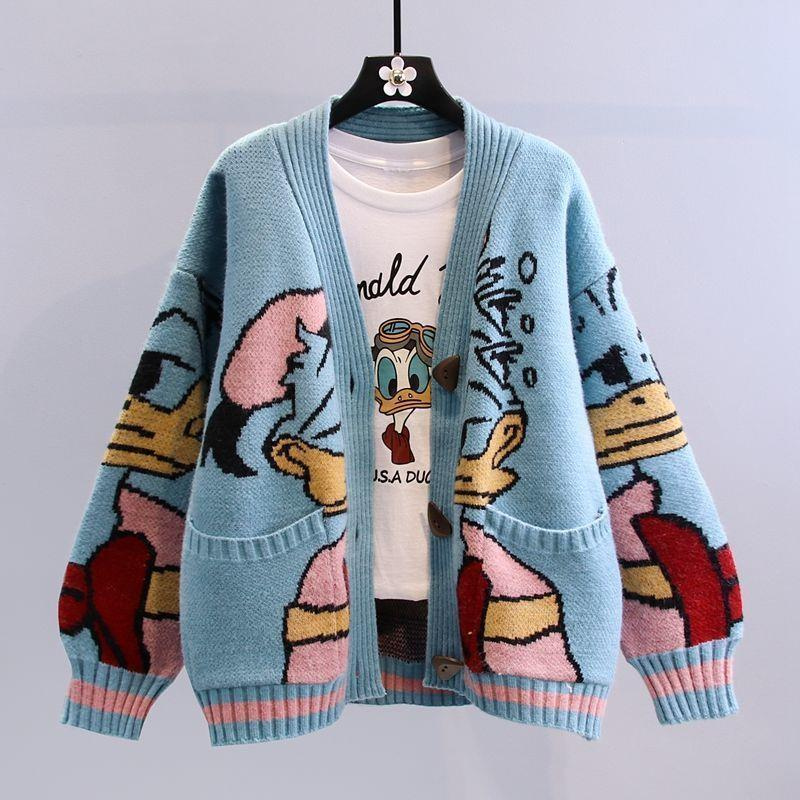 Demi - Long Sleeve Printed Cardigan with Button Closure