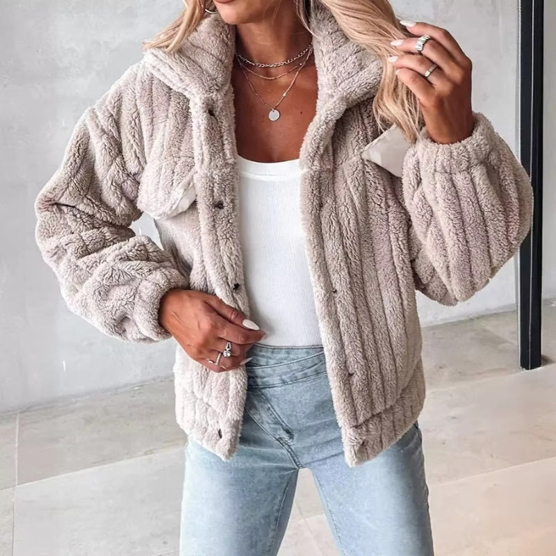 Rylee – Long Sleeve Jacket with Buttons and Chest Pockets