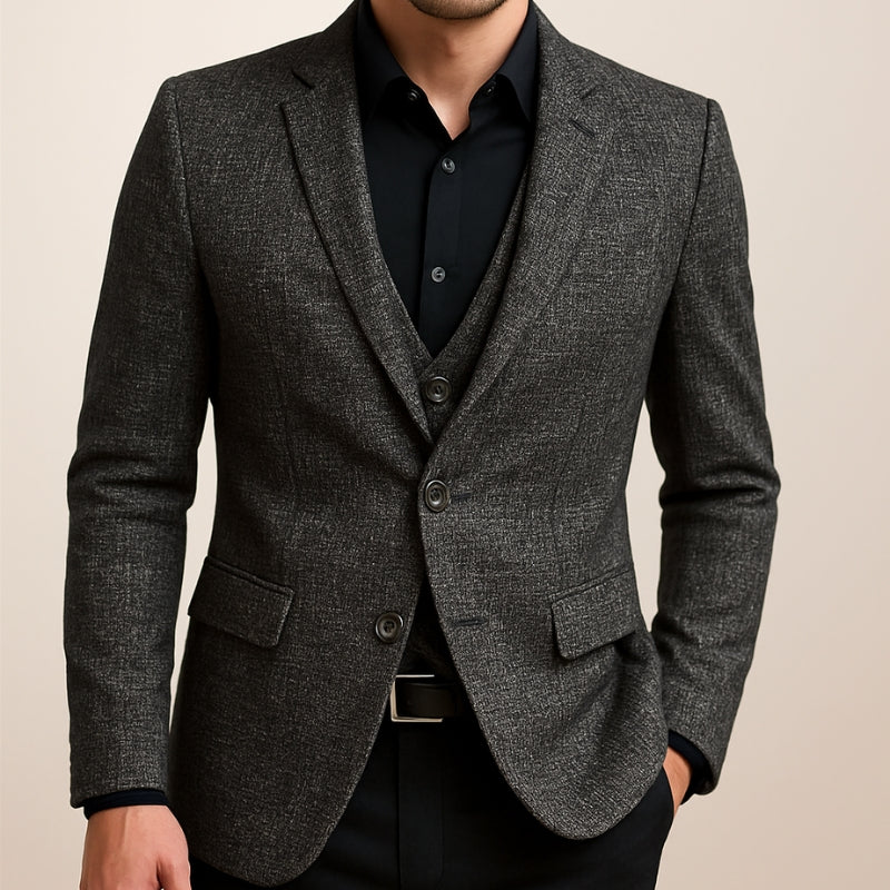 Blazer da uomo slim fit a manica lunga per ufficio ed eventi
