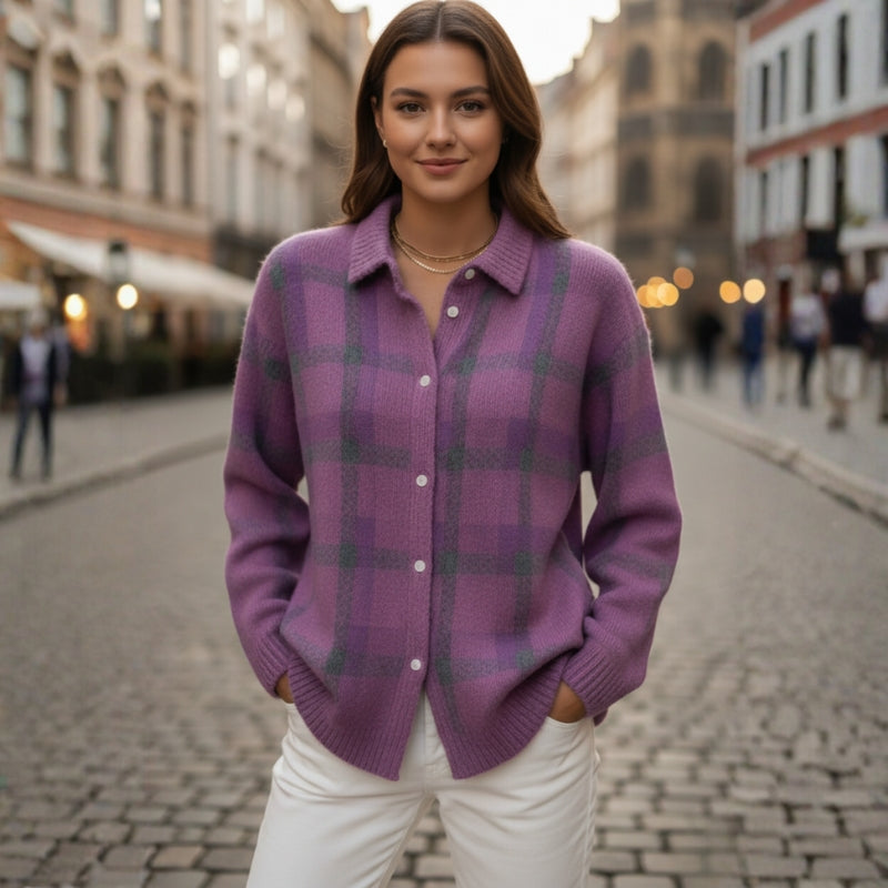 Brielle - Kardigan z długim rękawem, zapinany na guziki