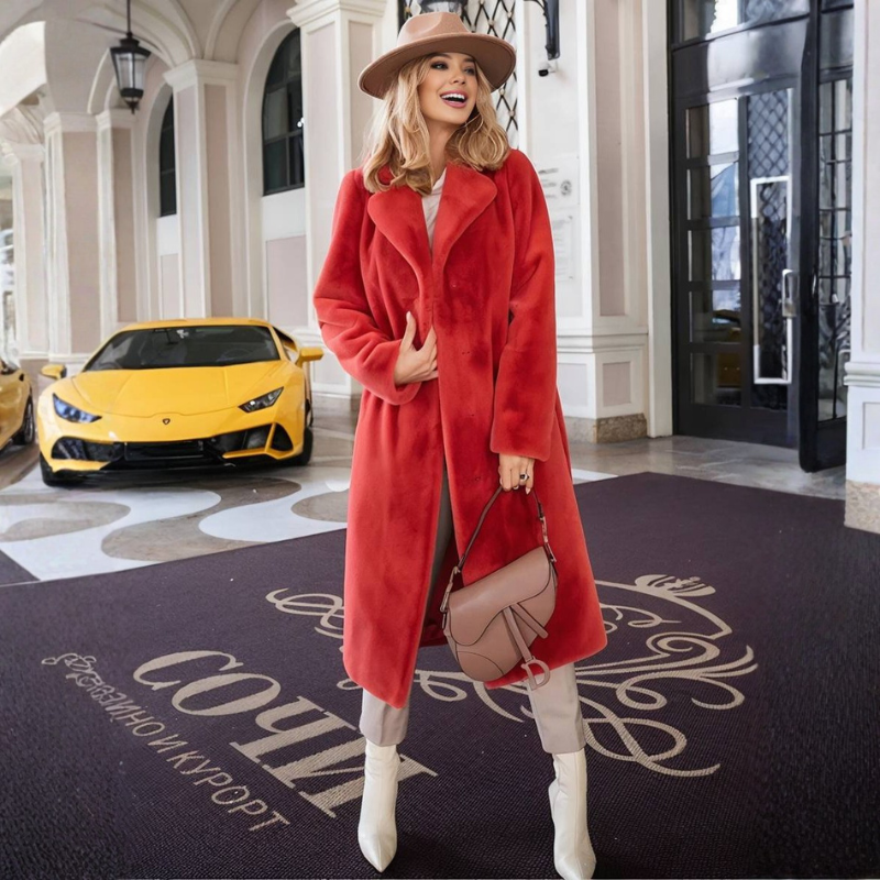 Matilda - Cappotto lungo a maniche lunghe con cintura annodata
