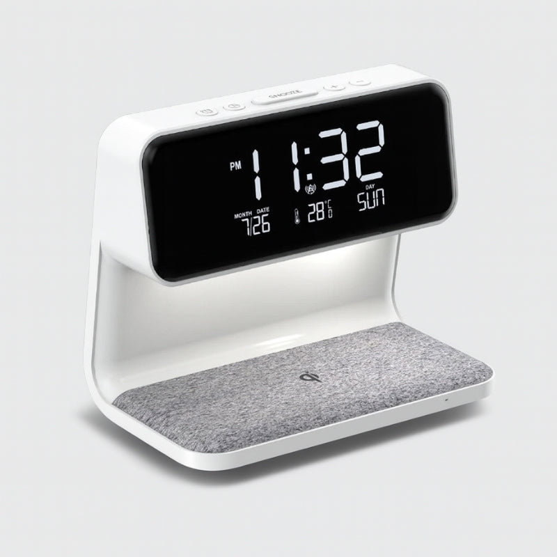 GlowSync - 3 in 1 Touch Lamp with Alarm Clock and Wireless Charging