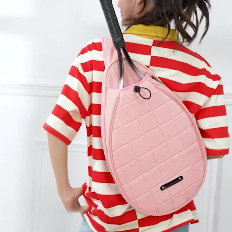 RacketHold - Sac de tennis avec bandoulière réglable et poches zippées