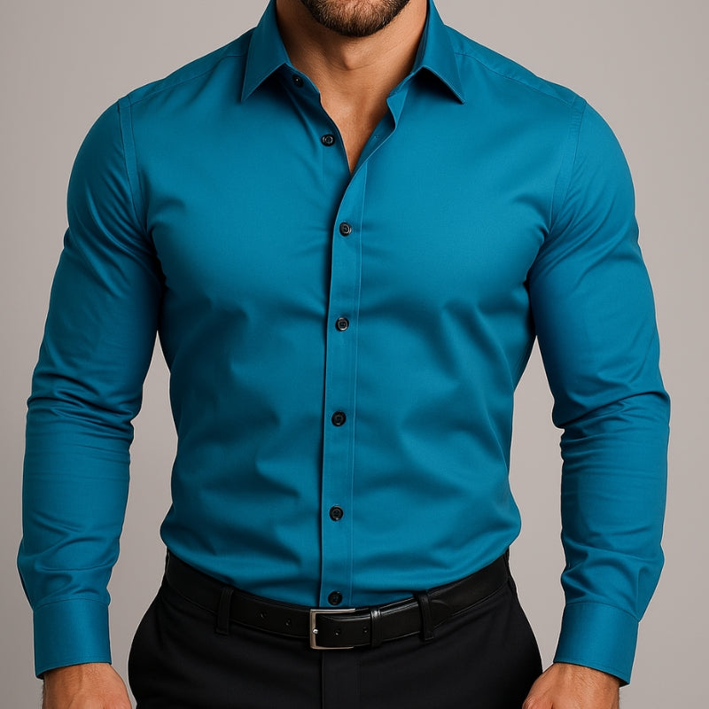 Men’s Slim Fit Long Sleeve Button-Down Shirt