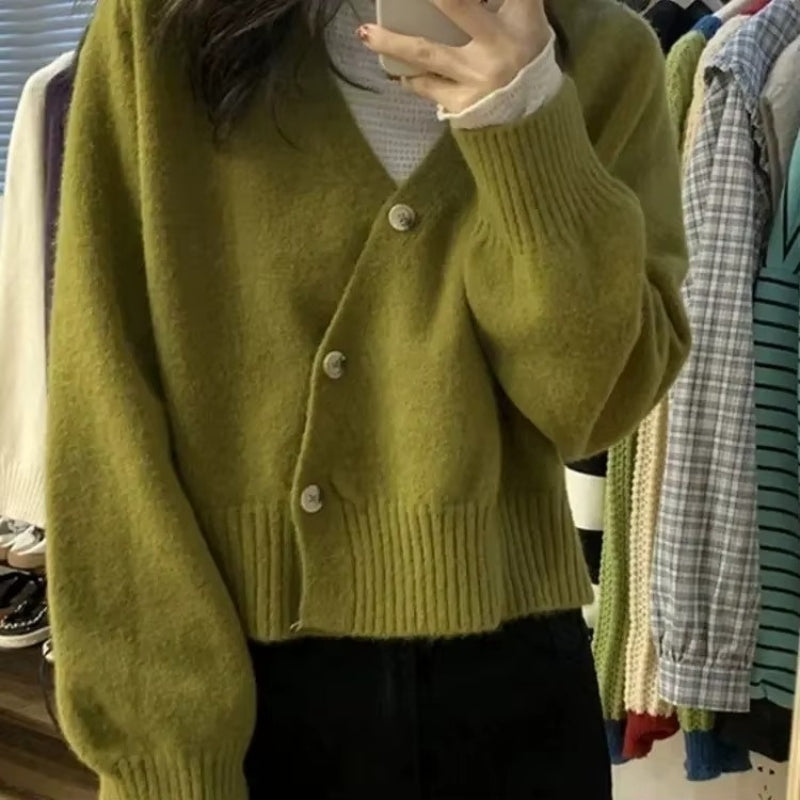 Amelia – Long Sleeve Cardigan with V Neck and Buttons