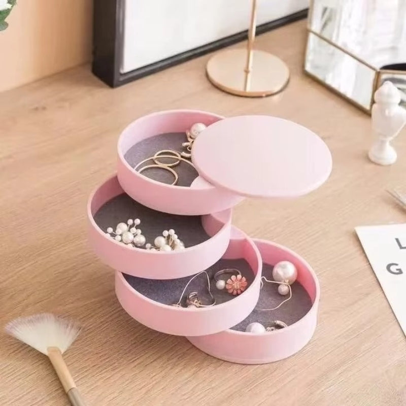 JewelSpin – Okrúhla šperkovnica s otočným a vrstveným dizajnom