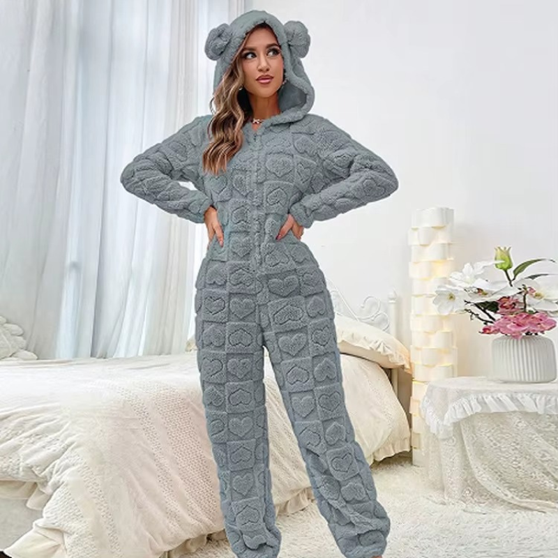 Willow - Zipper Jumpsuit with Hood and Wide Leg Pants