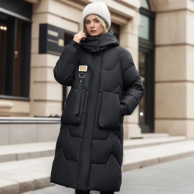 Ashley – Long Sleeve Quilted Jacket with Hood and Zipper Closure