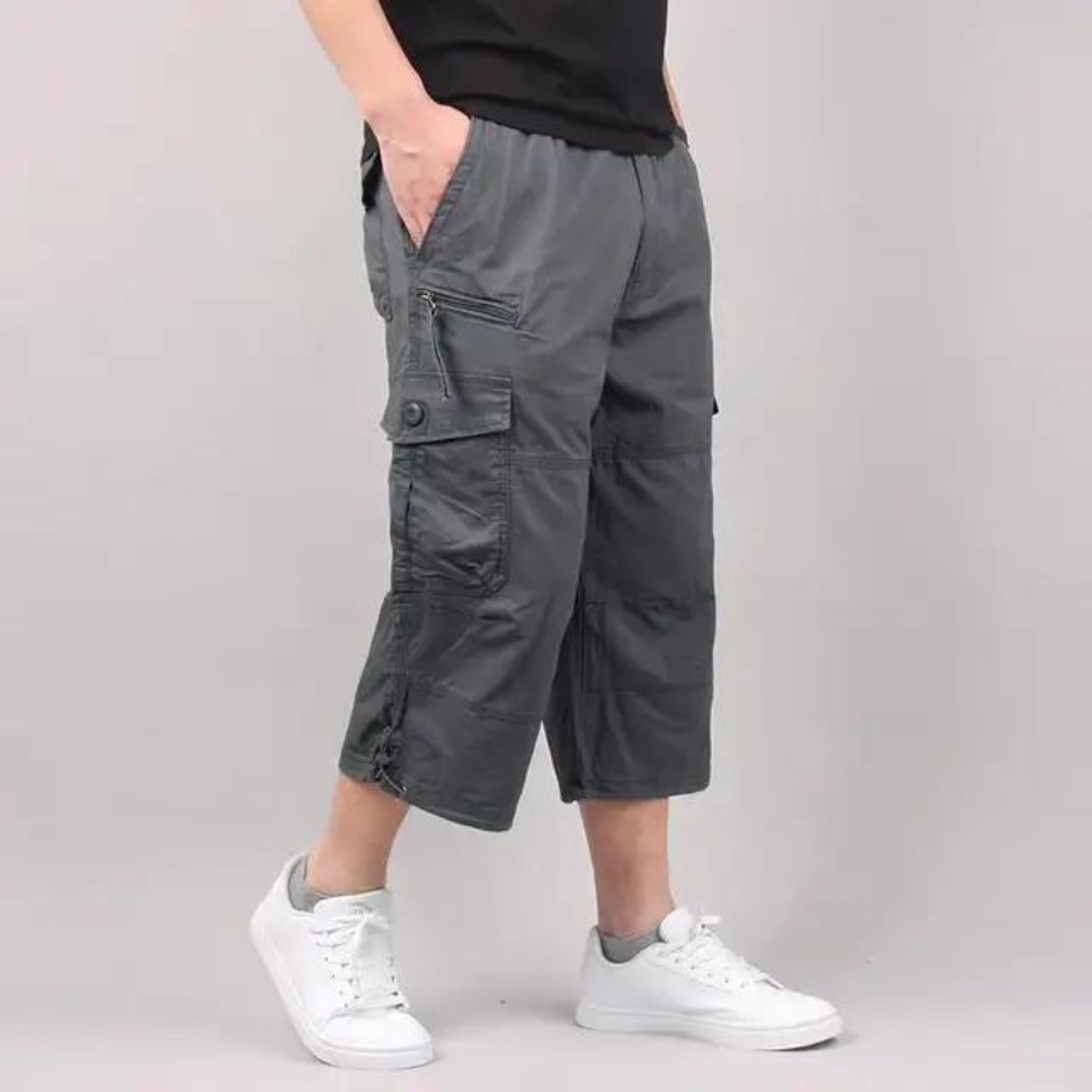 Adrian - Shorts cargo lunghi e rilassati con comfort traspirante e tasche funzionali