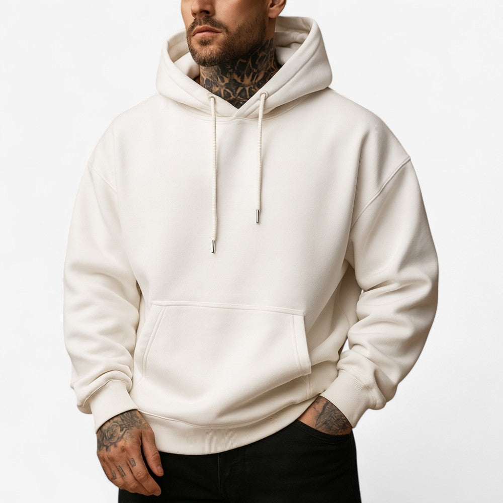 Jeroen – Oversize'owa bluza z kapturem na sznurki i kieszeniami
