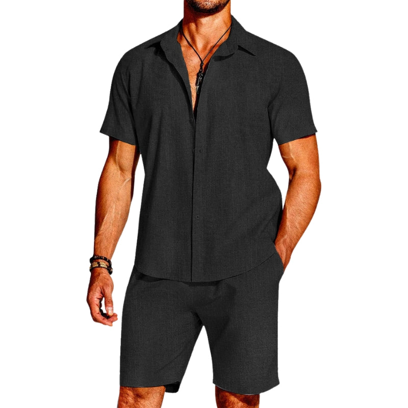 Jacob - Ensemble Décontracté Deux Pièces avec Shorts et Chemise à Manches Courtes
