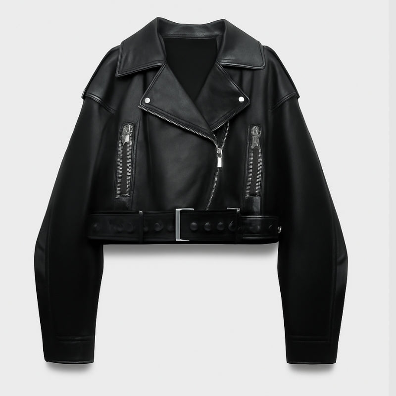 Hannah - Cappotto con Maniche Lunghe, Chiusura a Zip e Fascia in Vita