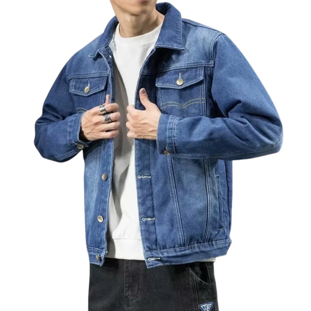 Jade - Geacă clasică de iarnă din denim pentru bărbați, pentru confort și stil