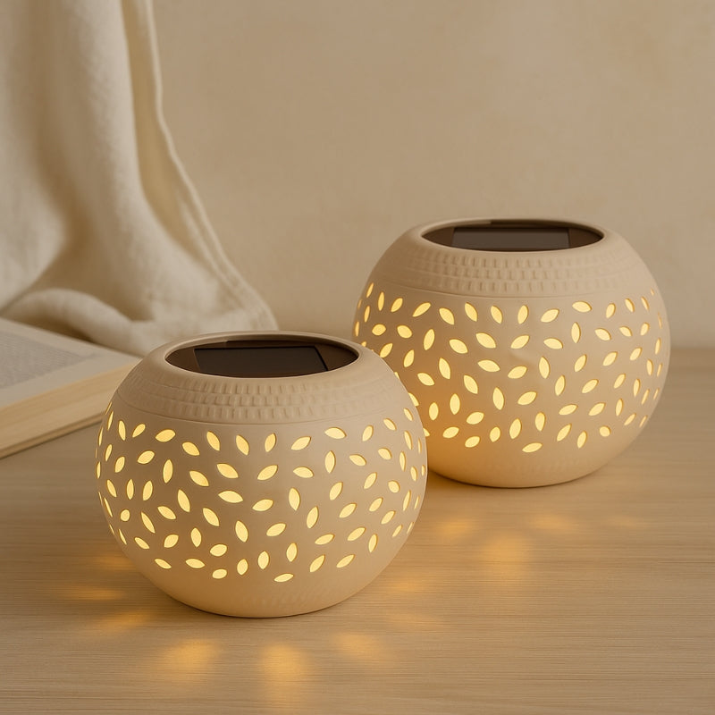 SunGlow – Lampa słoneczna na stół z motywem oczek
