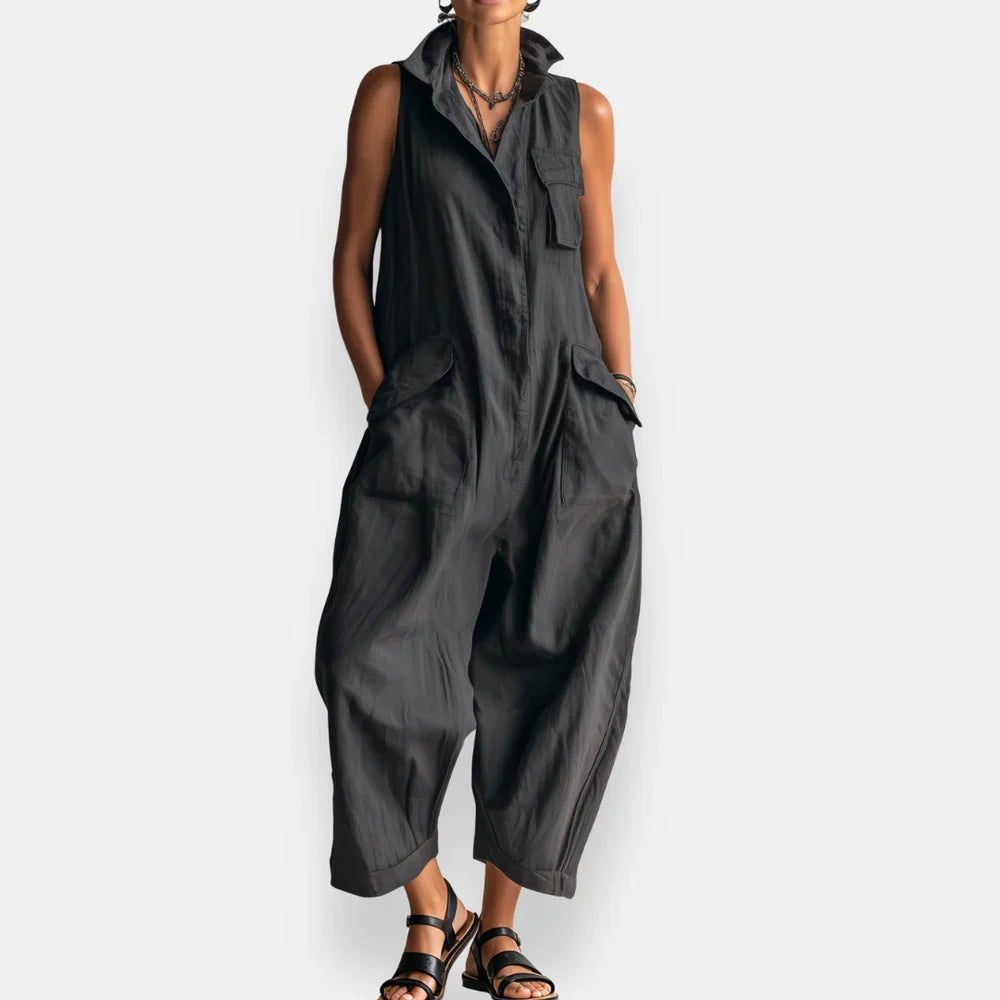 Sleeveless Jumpsuit with Pockets for Women