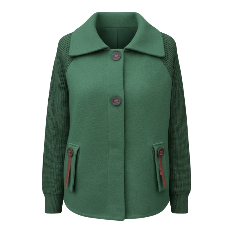 Victoria – Women's Coat with Long Sleeves, High Collar, and Multiple Pockets