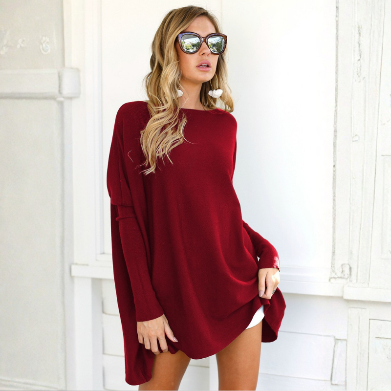 Maglietta a maniche lunghe da donna con scollo rotondo