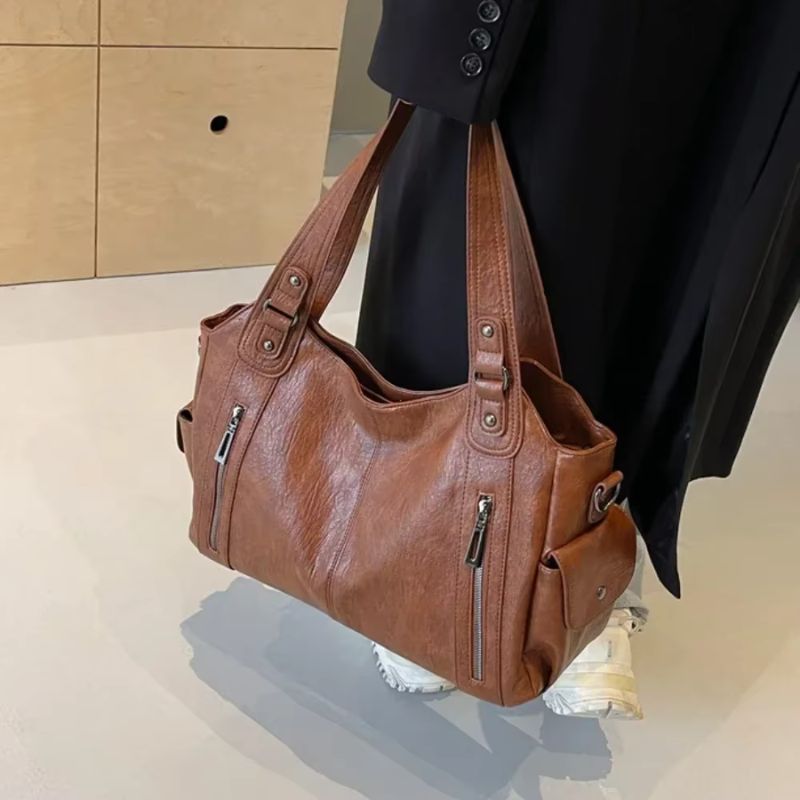 Structured PU Leather Crossbody Bag
