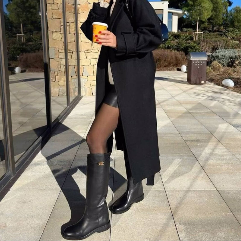Sophia – Cizme până la genunchi cu vârf rotund și design antiderapant