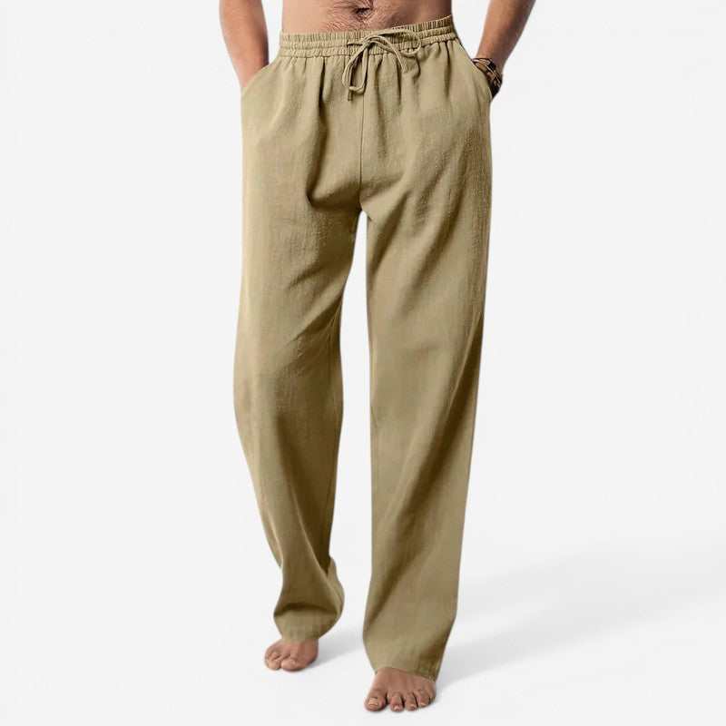 Elastic Waist Pants with Adjustable Drawstring